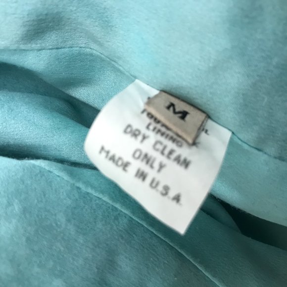 Unconditional Black blue pinstripe stitched embroidered wool silk lined blazer M - Picture 8 of 8